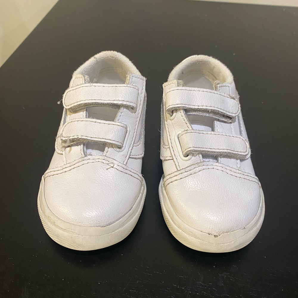Vans Kids White Velcro Sneakers